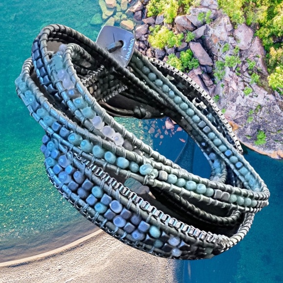 Nakamol Jewelry - 💖 Leather, Crystals, Gemstones, and Beads Wrap Bracelet 💖